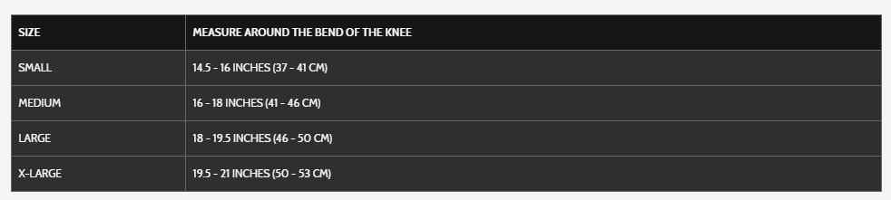 Angora Knee Warmers Size Chart
