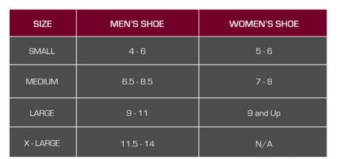otc post op shoe comfort clinic oakville op size chart