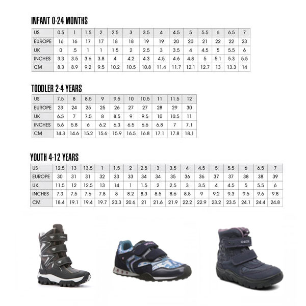 Kids Shoes Size Chart