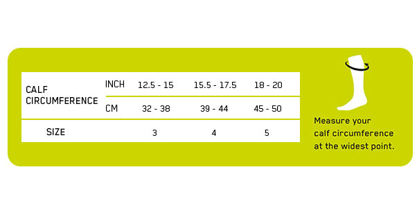 CEP Men's Socks Size Chart