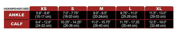 CSX Socks Size Chart